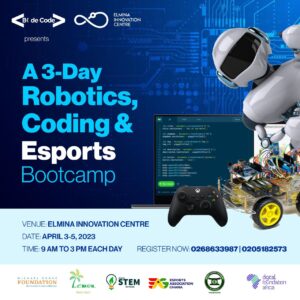 A poster of a 3 day robotics and coding bootcamp